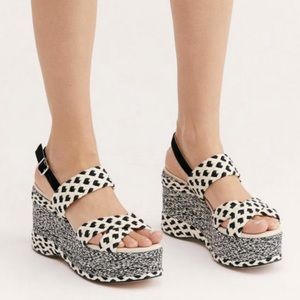 Free People Dolce Woven Cream Platform Heel